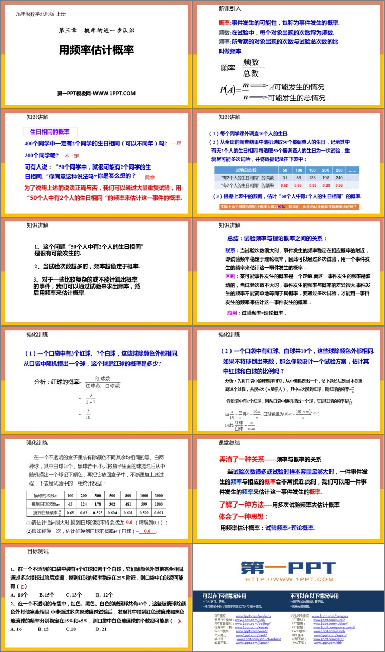 图片[2]-《用频率估计概率》概率的进一步认识PPT课件下载-第一PPT