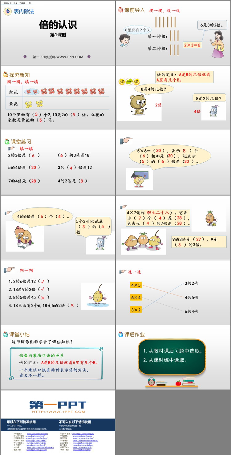 图片[2]-《倍的认识》表内除法PPT免费课件(第1课时)-第一PPT