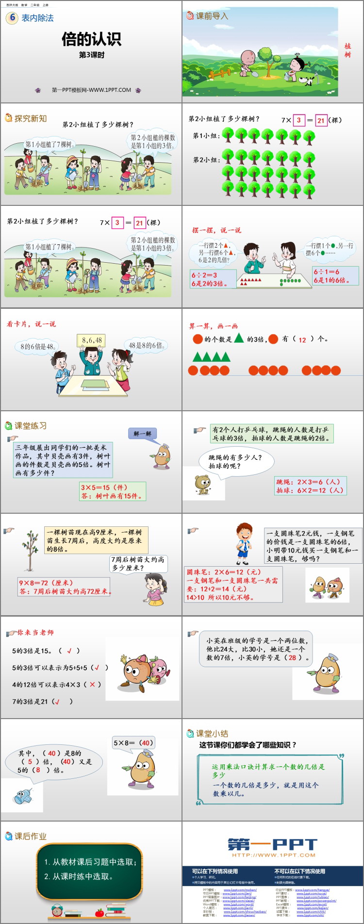 图片[2]-《倍的认识》表内除法PPT免费课件(第3课时)-第一PPT