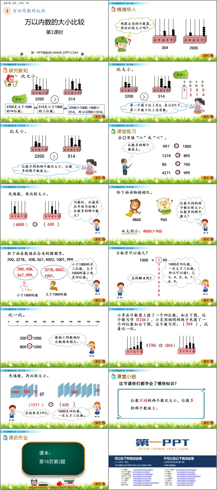 图片[2]-《万以内数的大小比较》万以内的数PPT教学课件(第1课时)-第一PPT