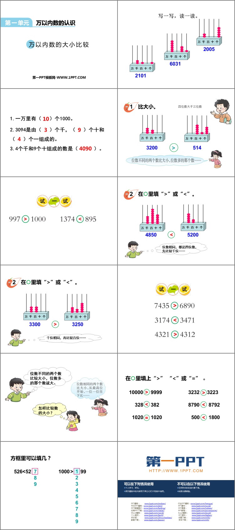 图片[2]-《万以内数的大小比较》万以内的数PPT课件下载-第一PPT