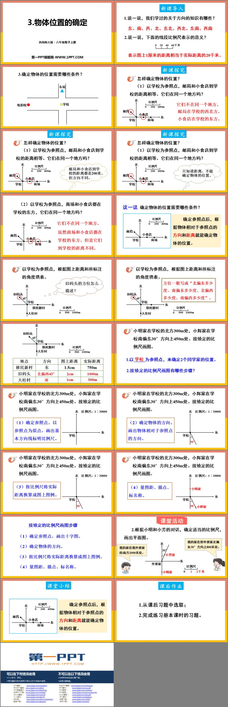 图片[2]-《物体位置的确定》图形的变换和确定位置PPT课件下载-第一PPT