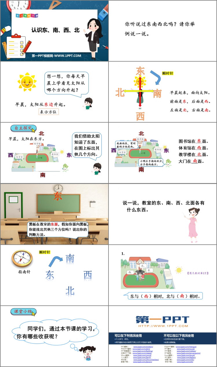 图片[2]-《认识东、南、西、北》位置与方向PPT教学课件-第一PPT