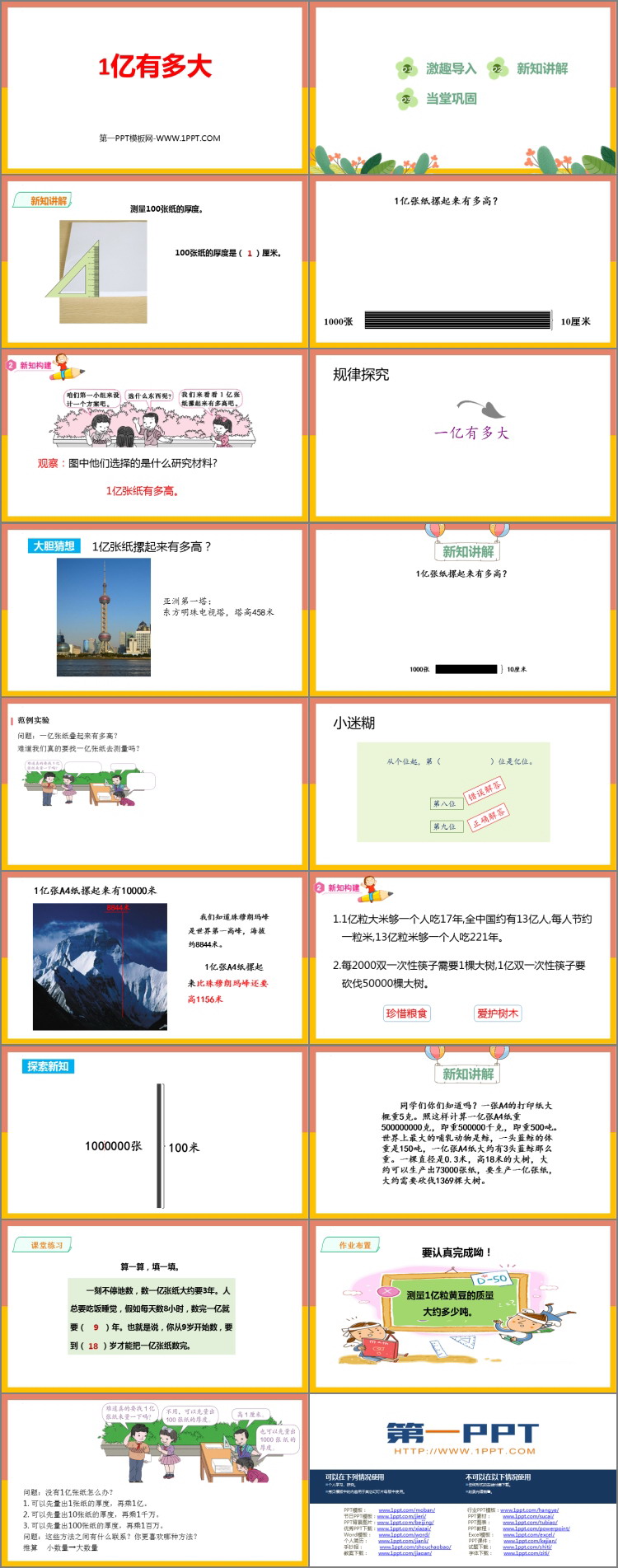 图片[2]-《1亿有多大》大数的认识PPT课件下载-第一PPT