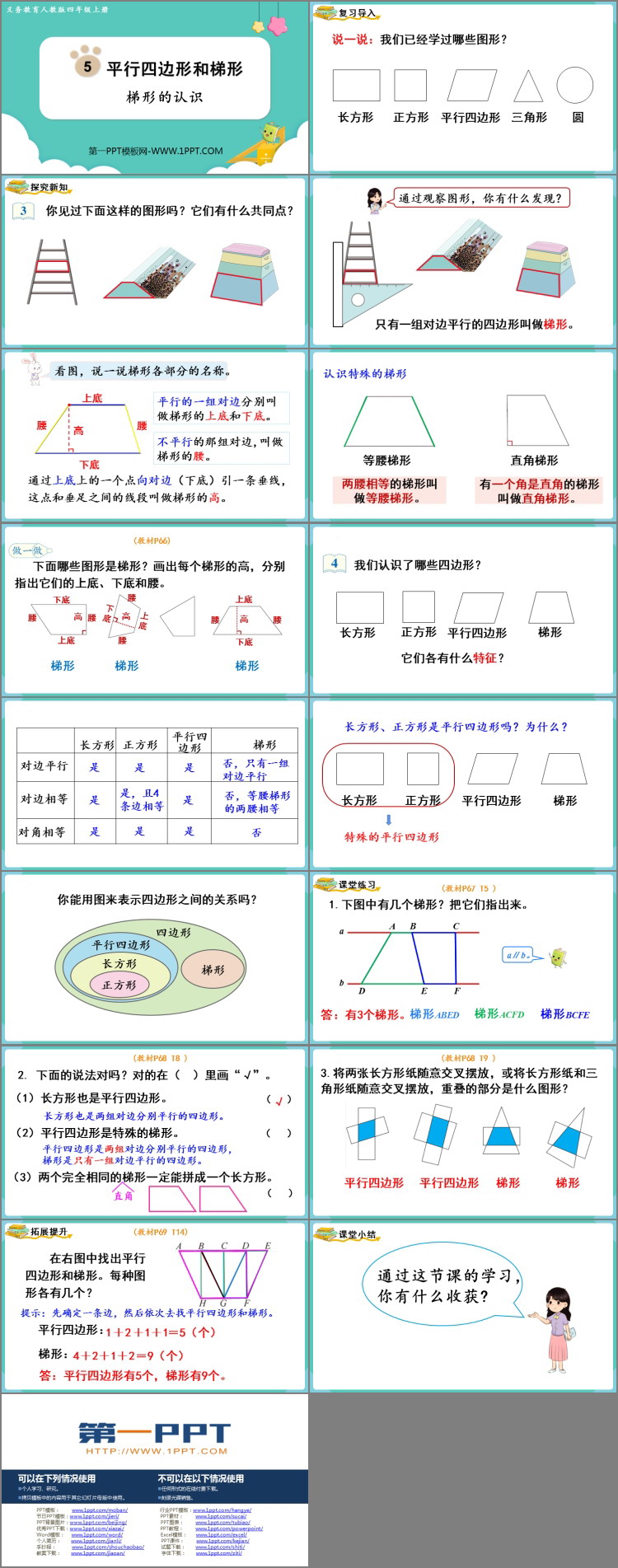 图片[2]-《梯形的认识》平行四边形和梯形PPT免费下载-第一PPT