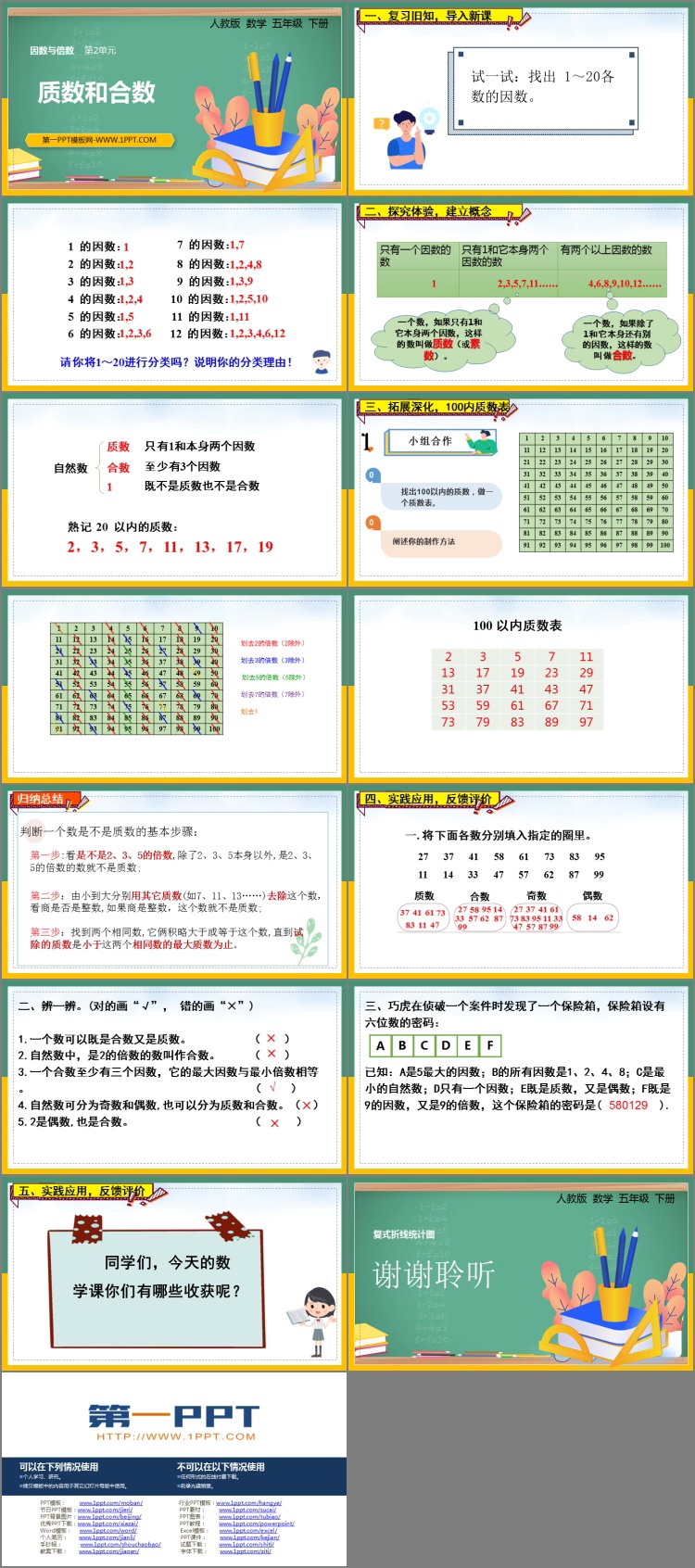 图片[2]-《质数和合数》因数与倍数PPT教学课件下载-第一PPT