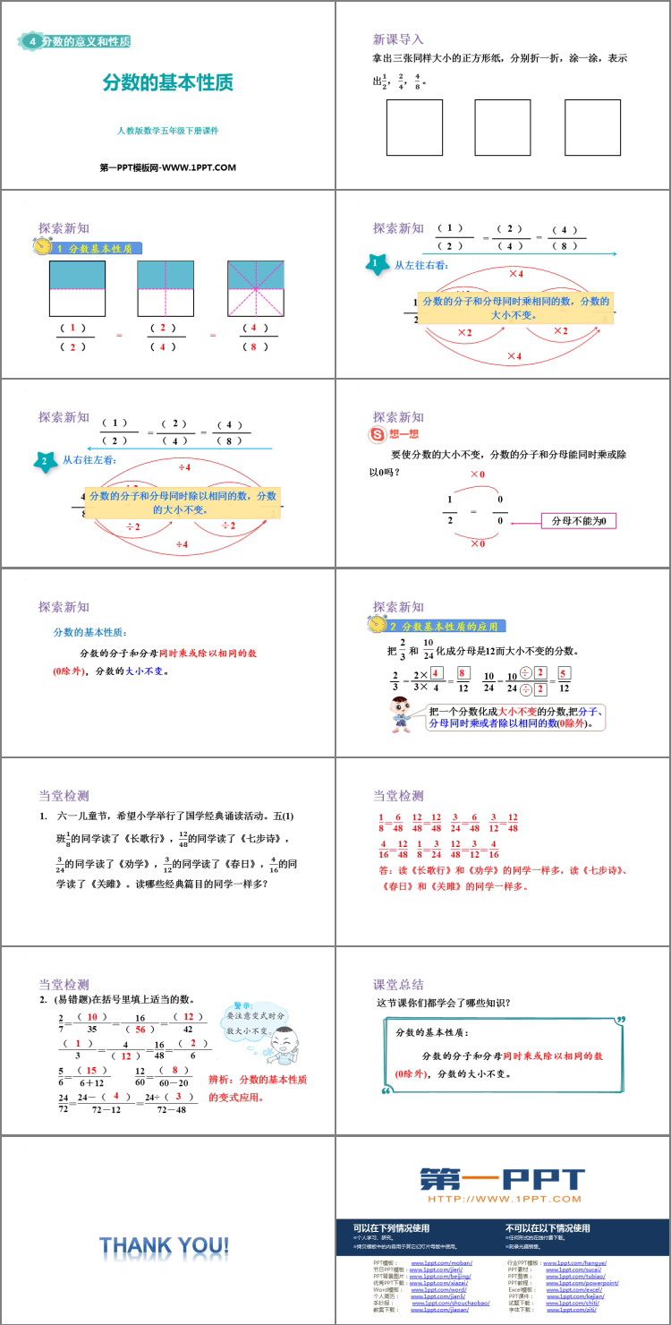 图片[2]-《分数的基本性质》分数的意义和性质PPT免费课件下载-第一PPT