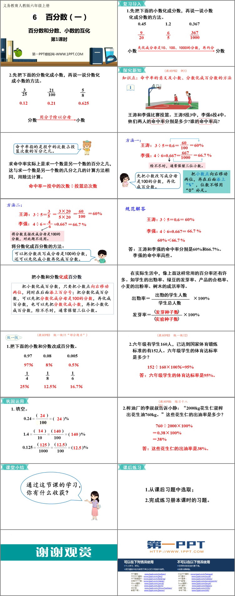 图片[2]-《百分数和分数、小数的互化》百分数PPT精品课件(第1课时)-第一PPT