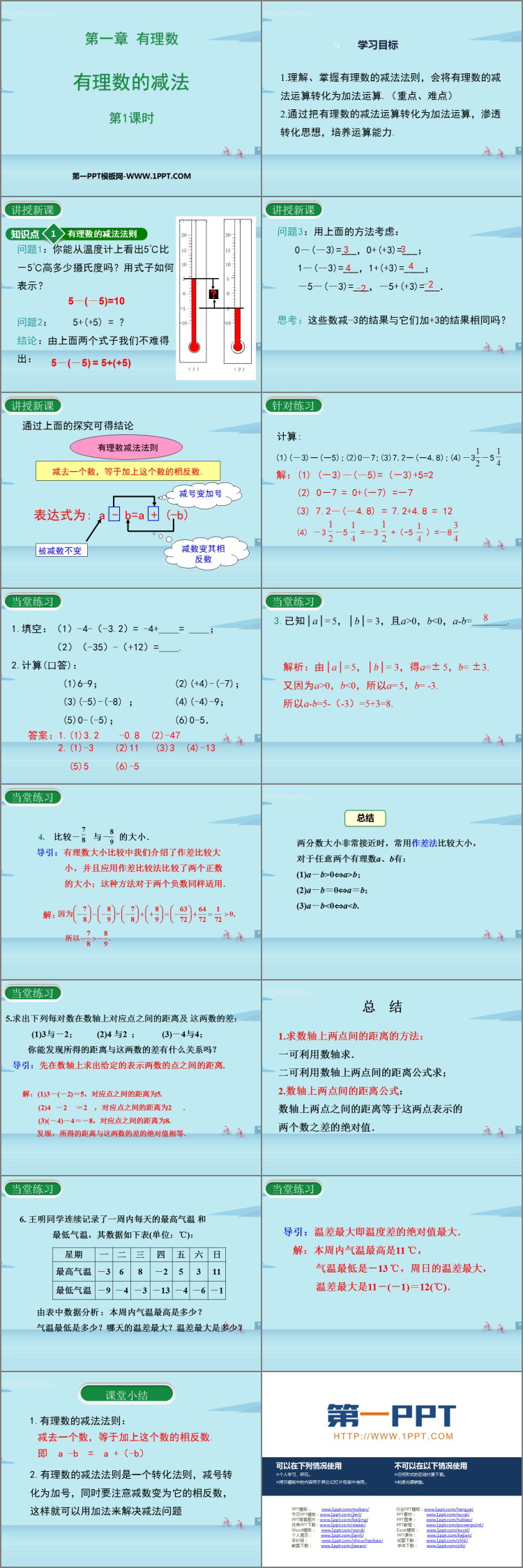 图片[2]-《有理数的减法》有理数PPT下载(第1课时)-第一PPT