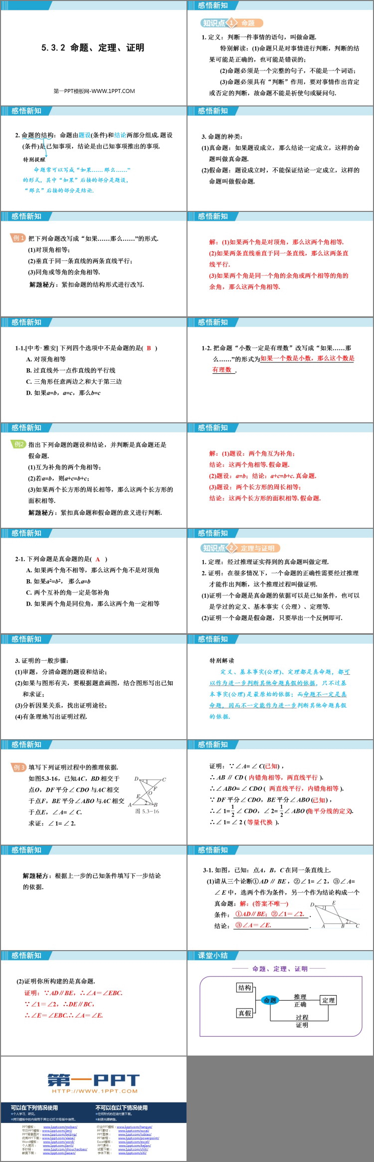 图片[2]-《命题、定理、证明》相交线与平行线PPT教学课件下载-第一PPT