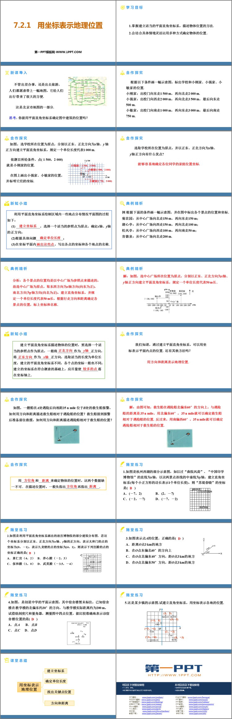 图片[2]-《用坐标表示地理位置》平面直角坐标系PPT课件下载-第一PPT