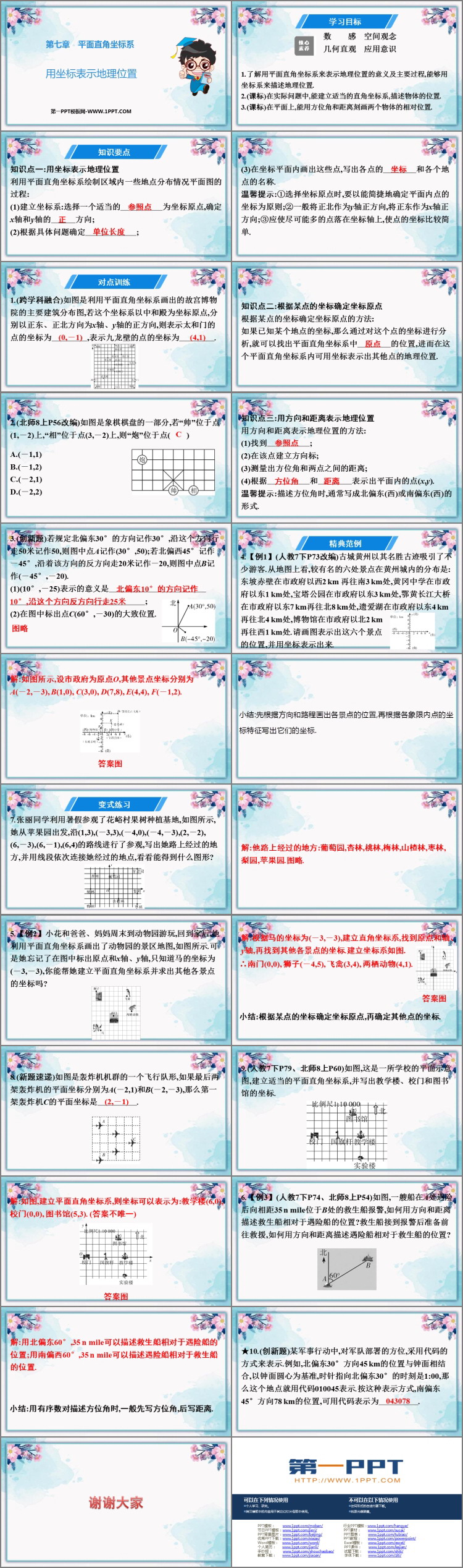 图片[2]-《用坐标表示地理位置》平面直角坐标系PPT免费下载-第一PPT