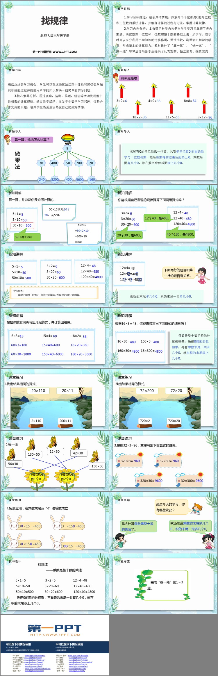 图片[2]-《找规律》乘法PPT免费下载-第一PPT