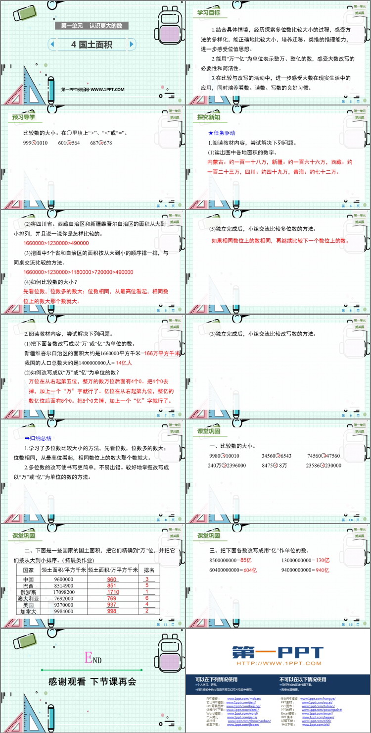 图片[2]-《国土面积》认识更大的数PPT课件下载-第一PPT