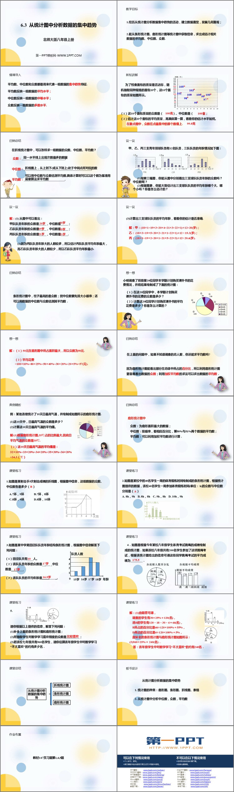 图片[2]-《从统计图分析数据的集中趋势》数据的分析PPT免费课件-第一PPT