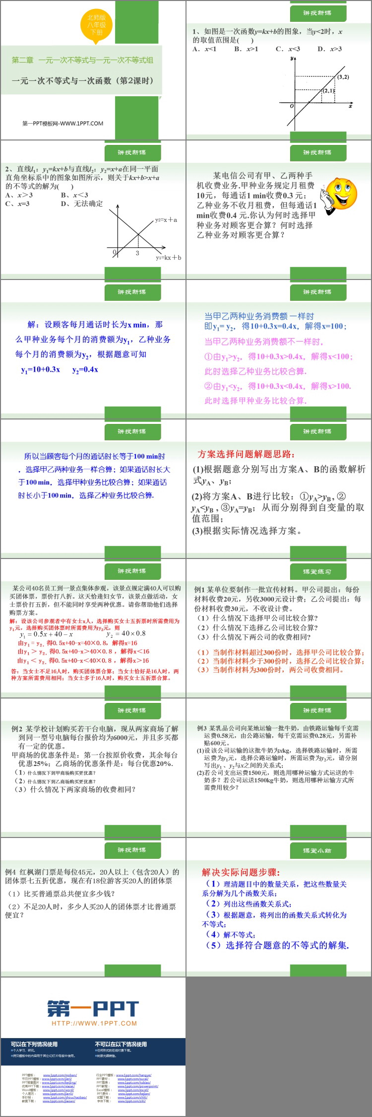 图片[2]-《一元一次不等式与一次函数》一元一次不等式和一元一次不等式组PPT下载(第2课时)-第一PPT