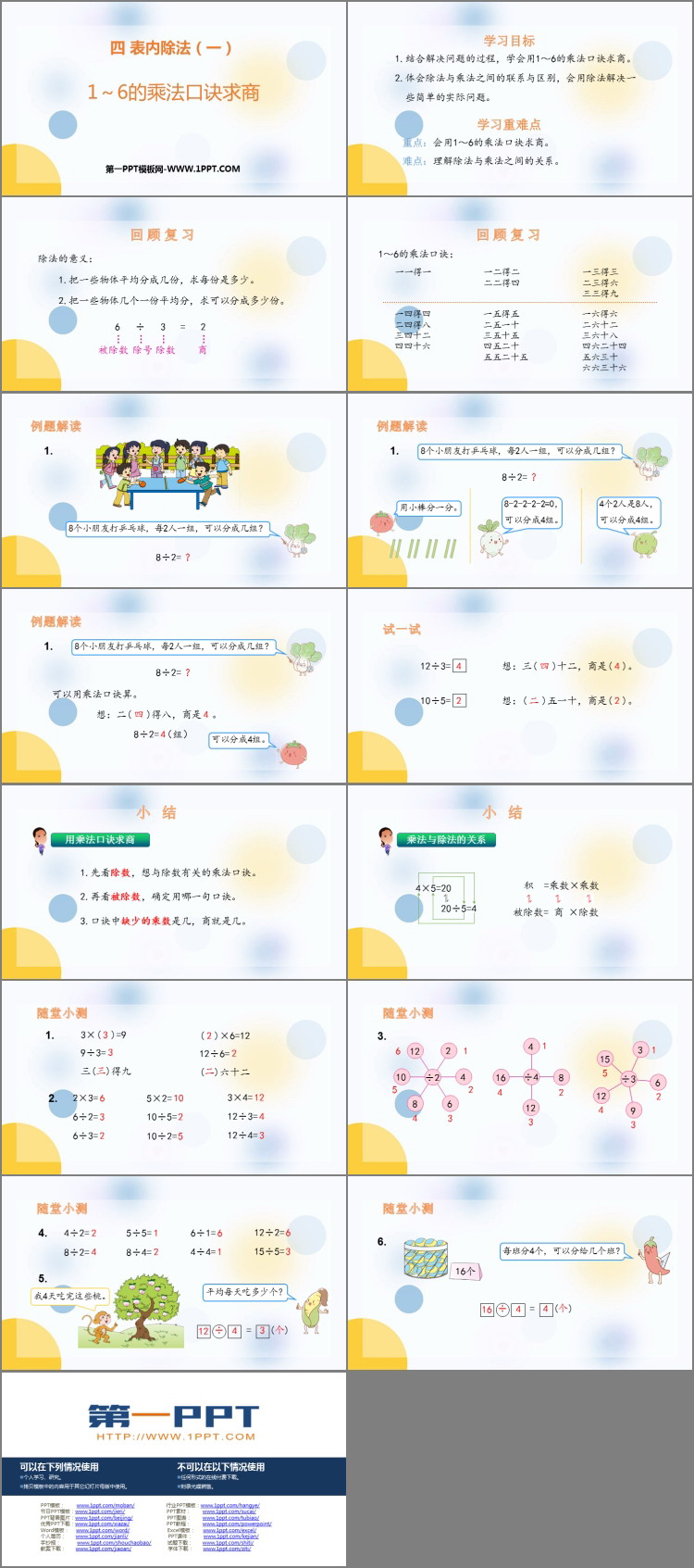 图片[2]-《1-6的乘法口诀求商》表内除法PPT教学课件-第一PPT