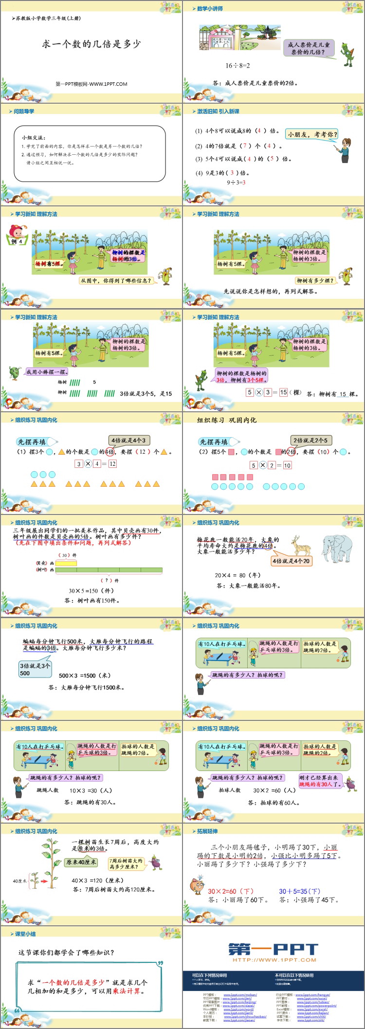 图片[2]-《求一个数的几倍是多少》两、三位数乘一位数PPT免费课件-第一PPT