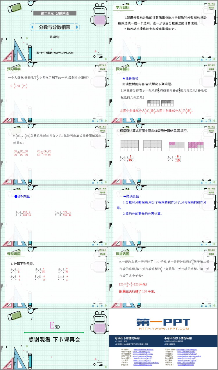 图片[2]-《分数与分数相乘》分数乘法PPT课件下载(第1课时)-第一PPT