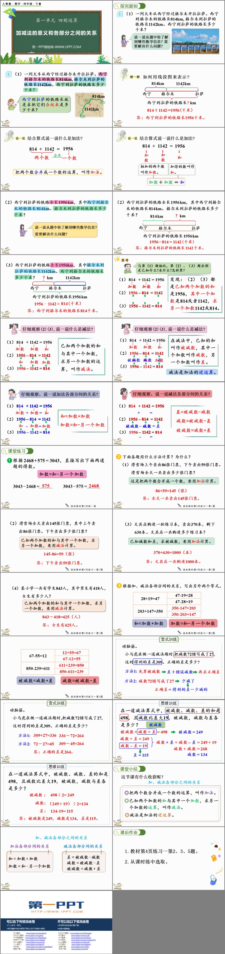 图片[2]-《加减法的意义和各部分间的关系》四则运算PPT免费课件下载-第一PPT