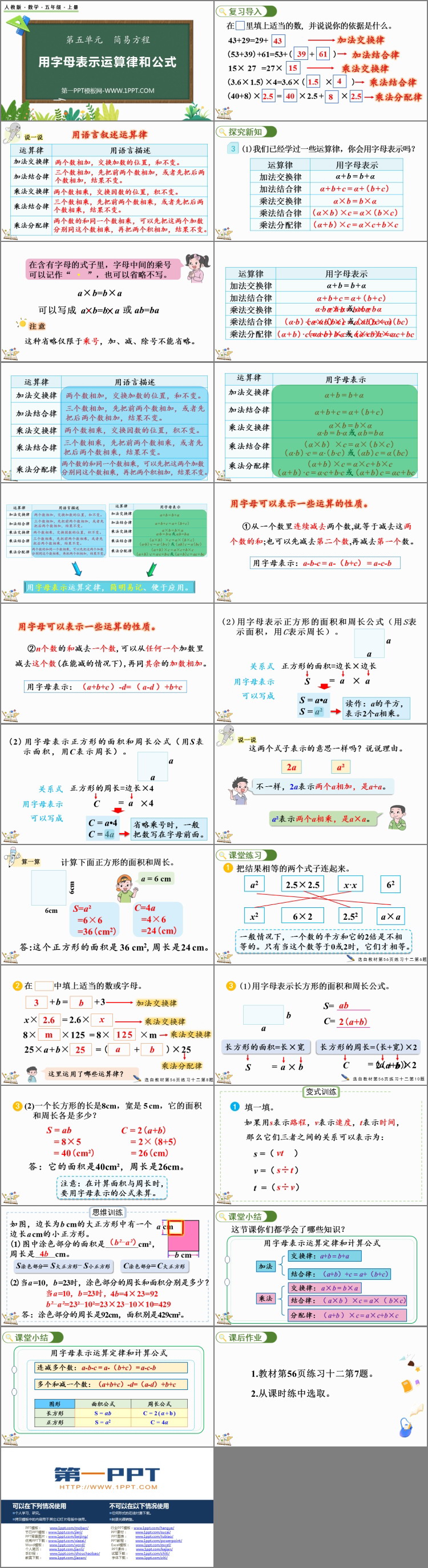 图片[2]-《用字母表示运算定律和公式》简易方程PPT课件-第一PPT