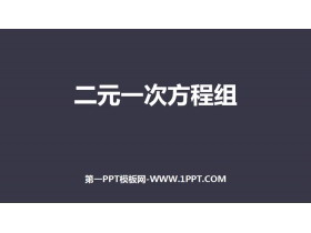 《二元一次方程组》PPT免费下载-第一PPT