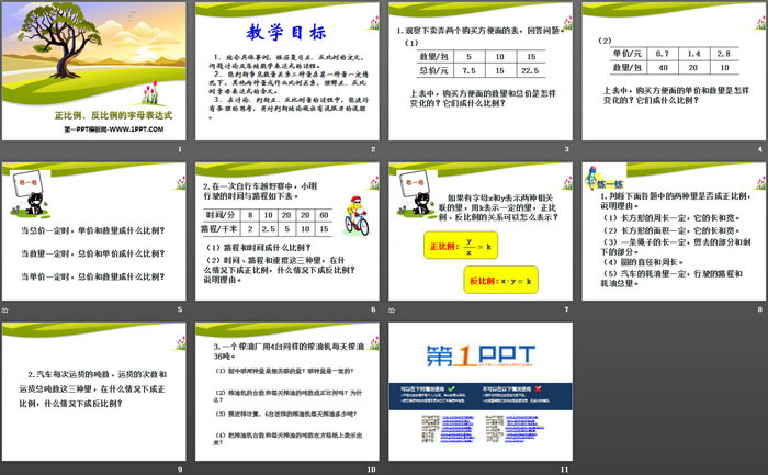 图片[2]-《正比例、反比例的字母表达式》PPT-第一PPT