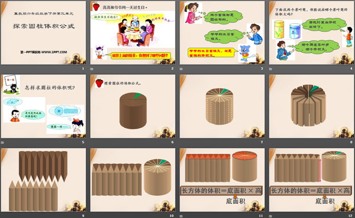图片[2]-《探索圆柱体积公式》PPT-第一PPT