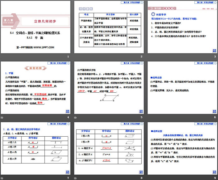 图片[2]-《空间点、直线、平面之间的位置关系》立体几何初步PPT(平面)-第一PPT