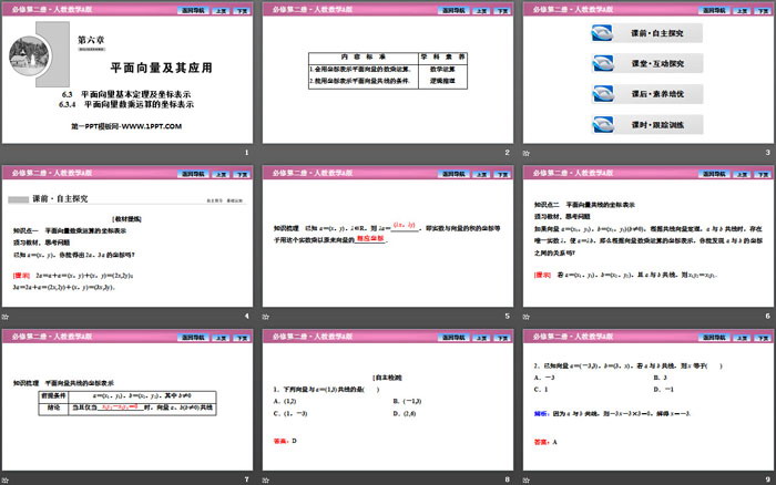 图片[2]-《平面向量基本定理及坐标表示》平面向量及其应用PPT下载(平面向量数乘运算的坐标表示)-第一PPT
