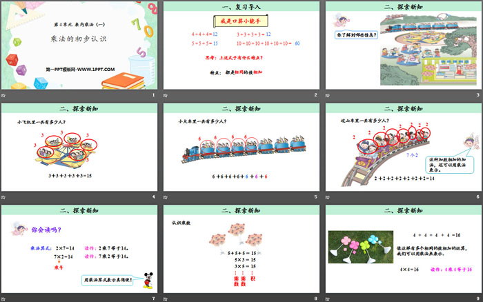 图片[2]-《乘法的初步认识》表内乘法PPT-第一PPT