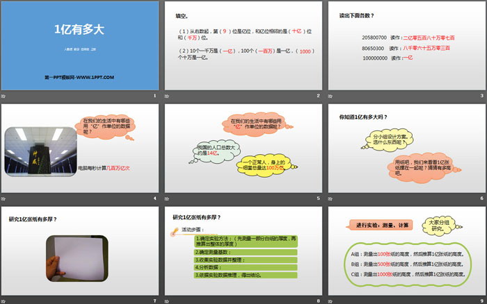 图片[2]-《1亿有多大》大数的认识PPT-第一PPT