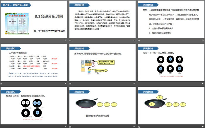 图片[2]-《合理分配时间》数学广角—优化PPT-第一PPT