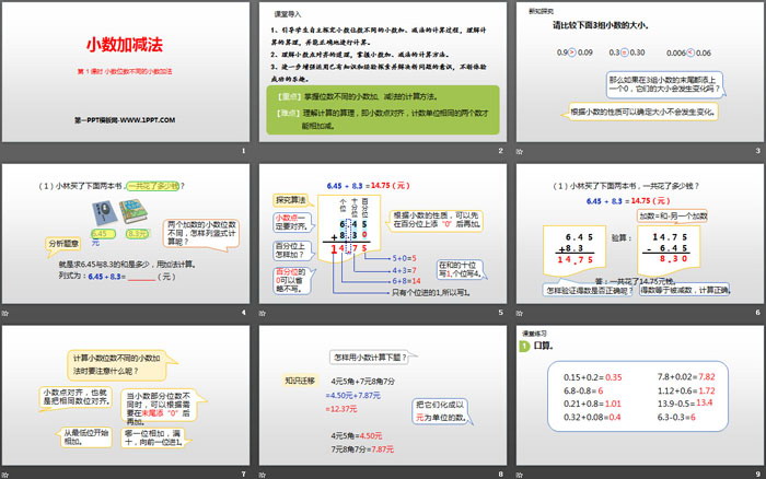 图片[2]-《小数加减法》小数的加法和减法PPT(小数位数不同的小数加法)-第一PPT