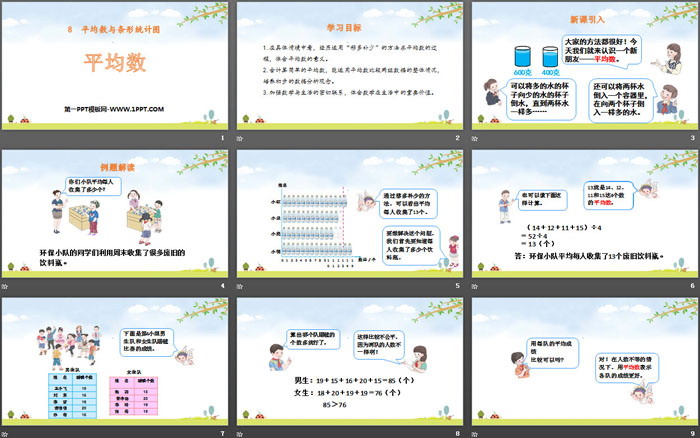 图片[2]-《平均数》平均数与条形统计图PPT下载-第一PPT