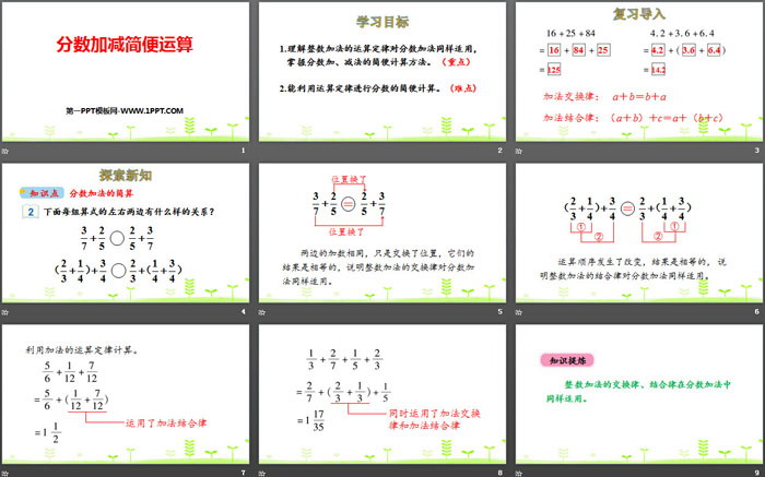 图片[2]-《分数加减简便运算》分数的加法和减法PPT-第一PPT