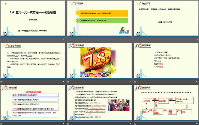 图片[2]-《应用一元一次方程—打折销售》一元一次方程PPT-第一PPT