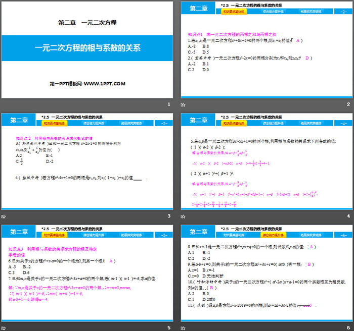 图片[2]-《一元二次方程的根与系数的关系》一元二次方程PPT课件-第一PPT