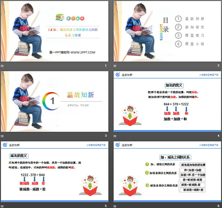 图片[2]-《加、减法的意义和各部分之间的关系习题课》PPT课件下载-第一PPT