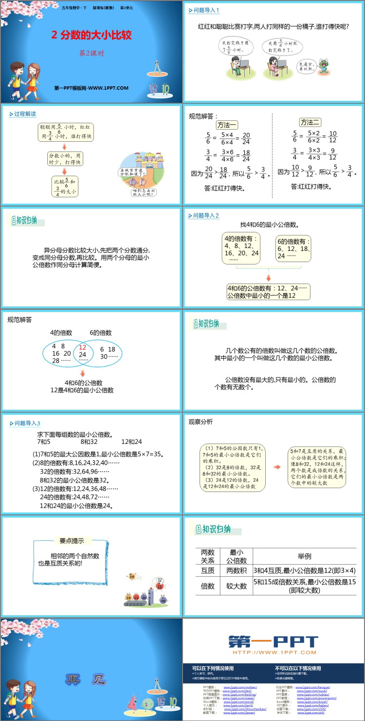 图片[2]-《分数的大小比较》异分母分数加减法PPT课件(第2课时)-第一PPT
