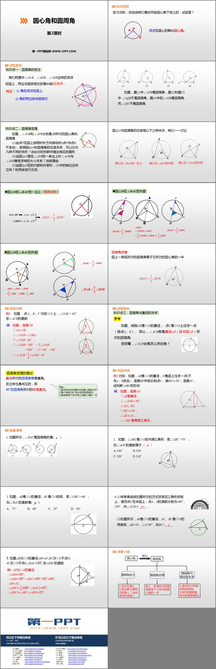 图片[2]-《圆心角和圆周角》PPT下载(第2课时)-第一PPT