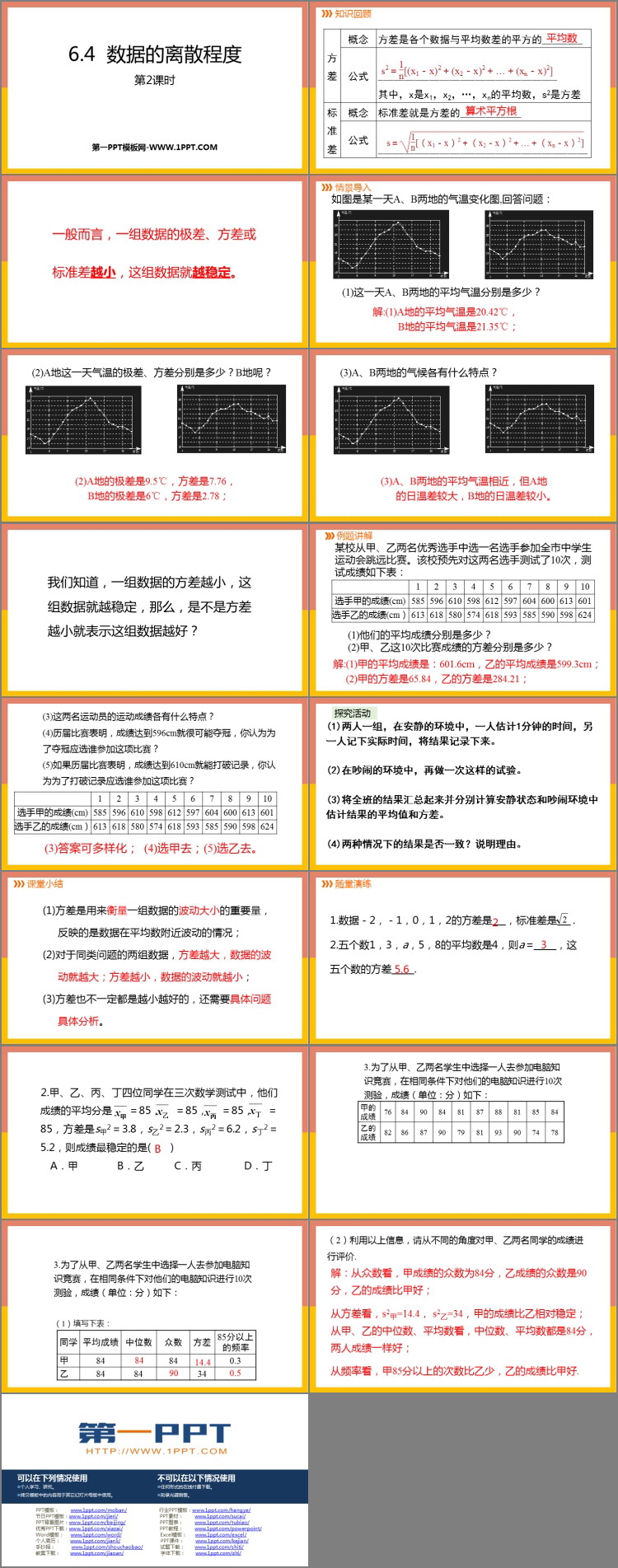 图片[2]-《数据的离散程度》数据的分析PPT教学课件(第2课时)-第一PPT