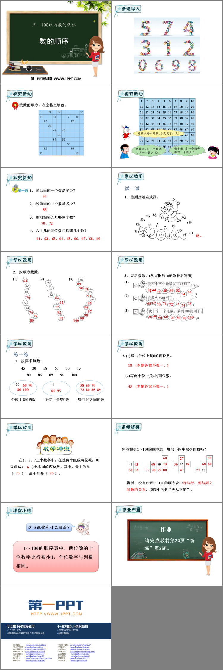 图片[2]-《数的顺序》100以内数的认识PPT精品课件-第一PPT