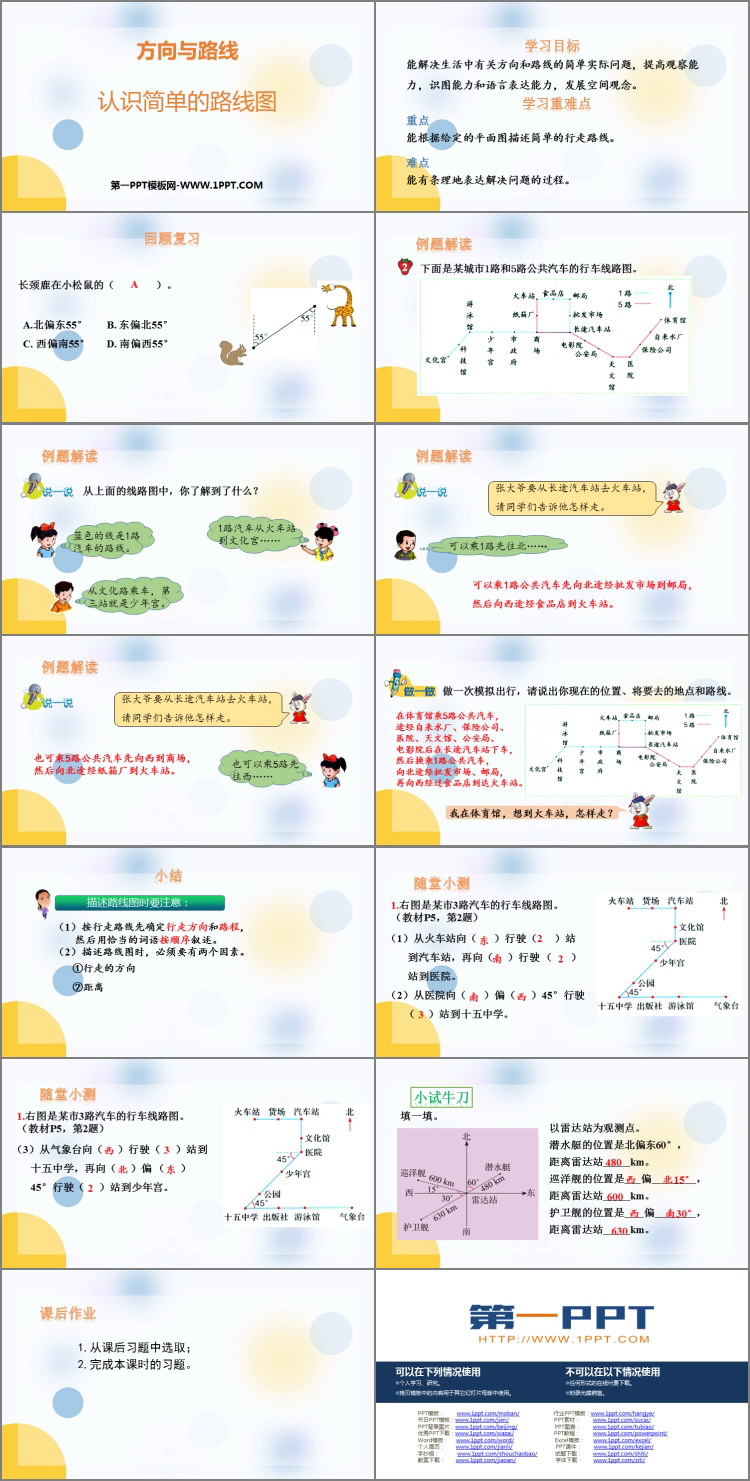 图片[2]-《认识简单线路图》方向与路线PPT教学课件-第一PPT