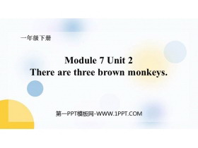 《There are three brown monkeys》PPT下载-第一PPT