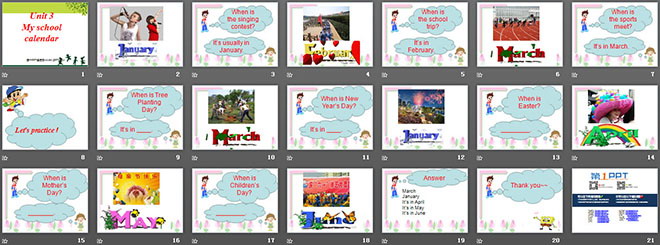 图片[2]-《My school calendar》第一课时PPT课件-第一PPT