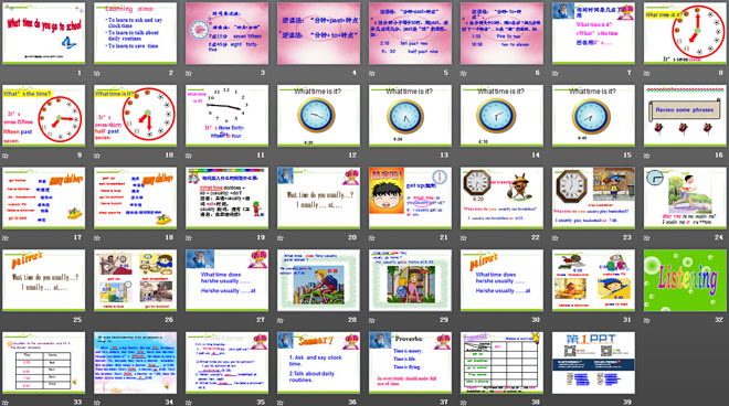 图片[2]-《What time do you go to school?》PPT课件2-第一PPT