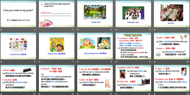 图片[2]-《Can you come to my party?》PPT课件19-第一PPT