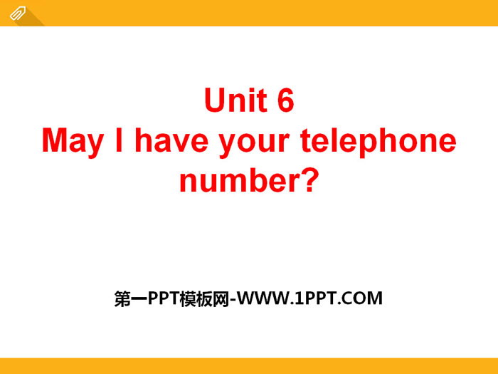图片[1]-《May I have your telephone number?》PPT-第一PPT