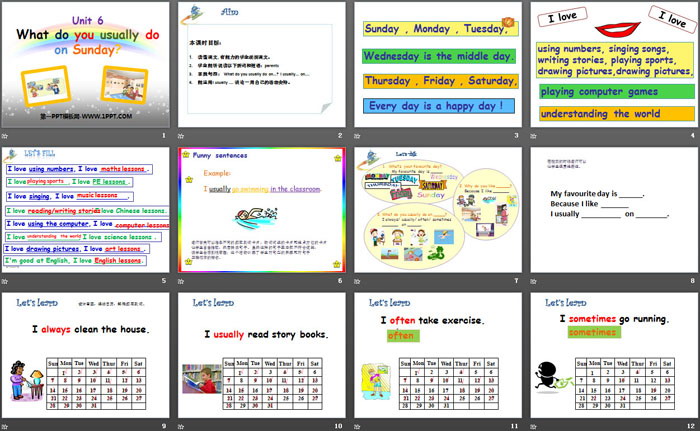 图片[2]-《What do you usually do on Sunday?》PPT-第一PPT